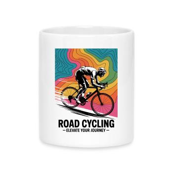 1970s Road Cycling – Retro Map Tee - Mug with Heart-Shaped Handle - white - Front