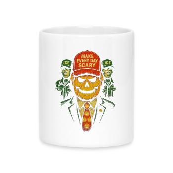 Kürbis Totenschädel Halloween Mode Statement - Tasse mit Herzhenkel - Weiß - Vorne