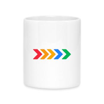 Flèches colorées - Progrès en cinq couleurs - Mug avec anse en forme de cœur - blanc - Devant