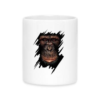 Monkey - Mug avec anse en forme de cœur - blanc - Devant