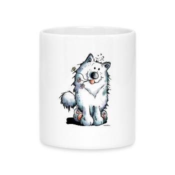 Cute Samoyed Dog - Mug with Heart-Shaped Handle - white - Front