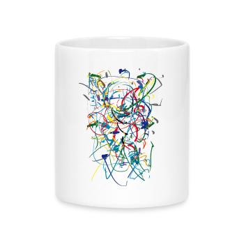 Abstrakt - Tasse mit Herzhenkel - Weiß - Vorne