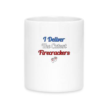 I Deliver The Cutest Firecrackers - Mug with Heart-Shaped Handle - white - Front