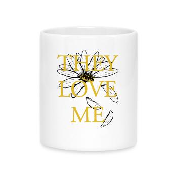 Sie lieben mich, nicht Daisy - Tasse mit Herzhenkel - Weiß - Vorne