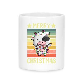 Merry Christmas Cow - Mug with Heart-Shaped Handle - white - Front
