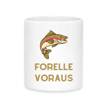 Truite en avant : la prise de la nature - Mug avec anse en forme de cœur - blanc - Devant