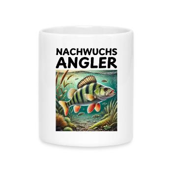 Young Anglers - Perch Motif Anglers Children - Mug with Heart-Shaped Handle - white - Front