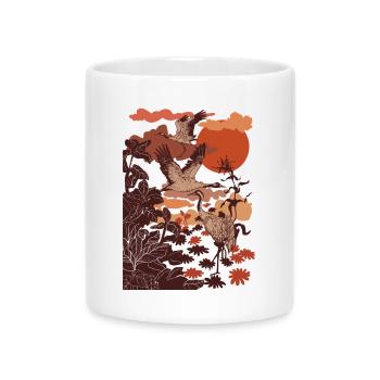 KRÄNE - Tasse mit Herzhenkel - Weiß - Vorne