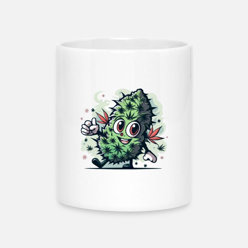 Happy Leaf - Mug with Heart-Shaped Handle - white
