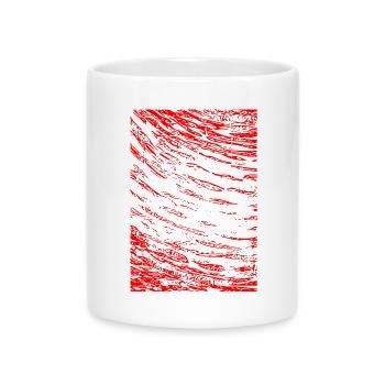 Abstraktes Bild / rot / Muster / Linie - Tasse mit Herzhenkel - Weiß - Vorne
