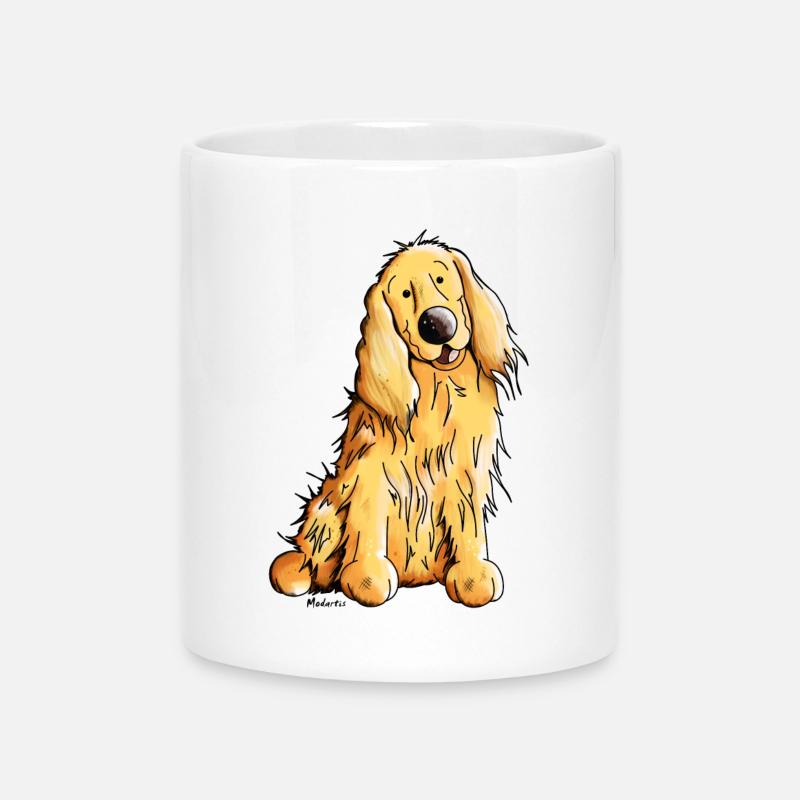 Heureux Cocker Spaniel - Mug avec anse en forme de cœur - blanc