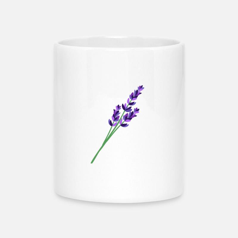 Lavendel 1 - Tasse mit Herzhenkel - Weiß
