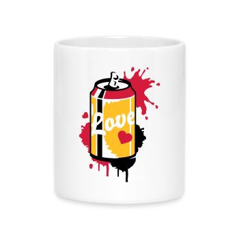 opened soda can in graffiti style - Mug with Heart-Shaped Handle - white - Front