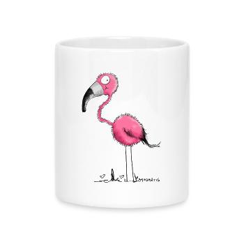 Der Flamingo - Tasse mit Herzhenkel - Weiß - Vorne