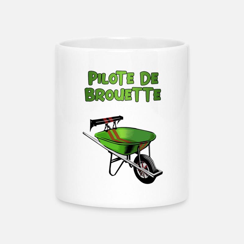 pilote de brouette - Mug avec anse en forme de cœur - blanc