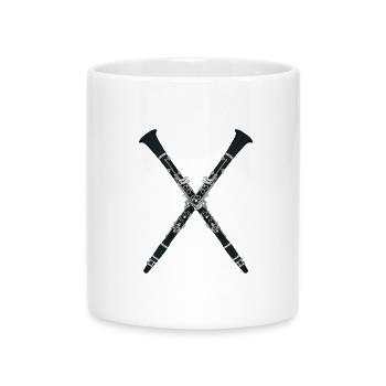 Clarinets Forming an X - Mug with Heart-Shaped Handle - white - Front