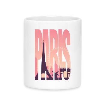Pink Paris Silhouette - Mug with Heart-Shaped Handle - white - Front