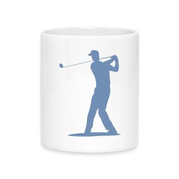 Golfer Tee Silhouette - Design pour hommes - Mug avec anse en forme de cœur - blanc - Devant
