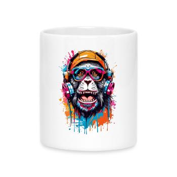 Coole Affe - Tasse mit Herzhenkel - Weiß - Vorne