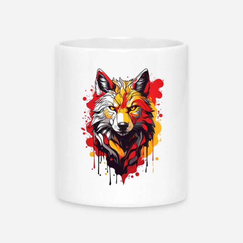 Loup Cool - Mug avec anse en forme de cœur - blanc