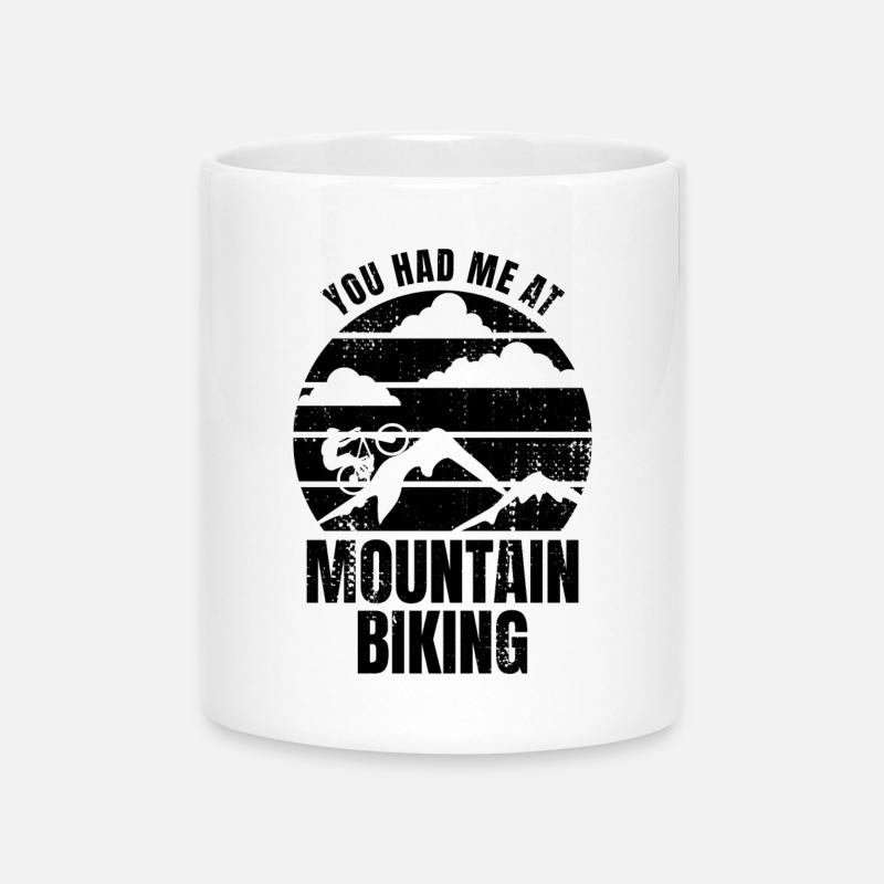 Amateur de VTT - Mug avec anse en forme de cœur - blanc