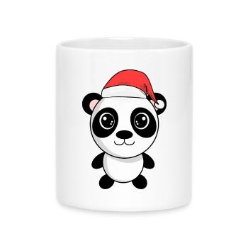 Panda Kuscheltier Weihnachten - Tasse mit Herzhenkel - Weiß - Vorne