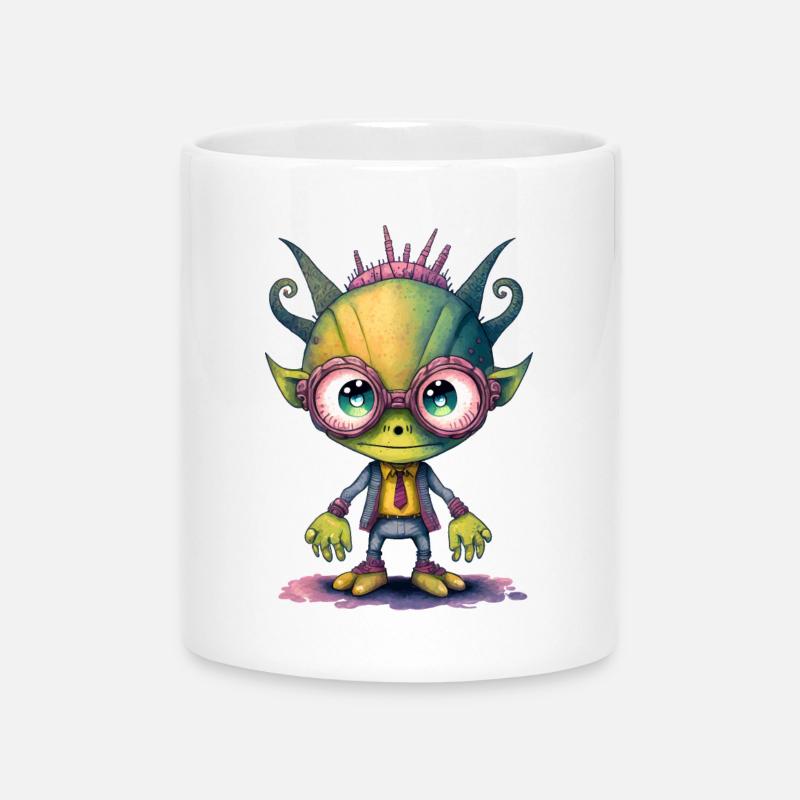 NERDY forever - Nerdy Alien - Mug avec anse en forme de cœur - blanc