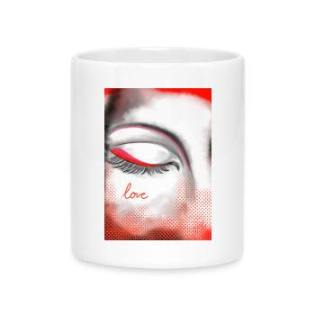 Herz und Liebe auf Highlight - Tasse mit Herzhenkel - Weiß - Vorne