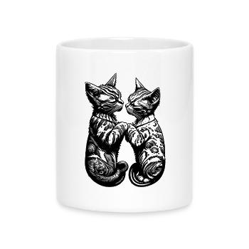 kissing - Mug with Heart-Shaped Handle - white - Front