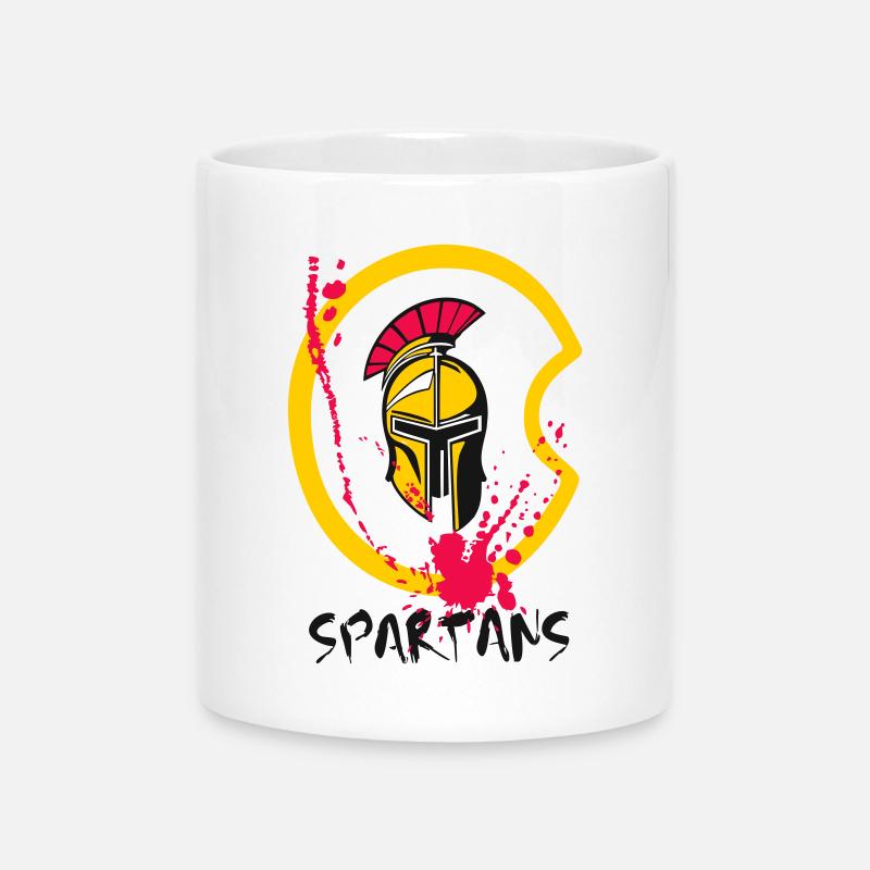 Helm Sparta mit Schild und Blut 2 - Tasse mit Herzhenkel - Weiß