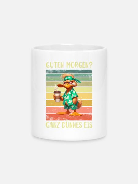 Ente Morgenmuffel - Tasse mit Herzhenkel - Weiß
