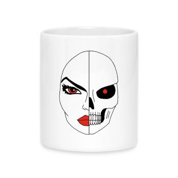 Le visage de la mort - Mug avec anse en forme de cœur - blanc - Devant