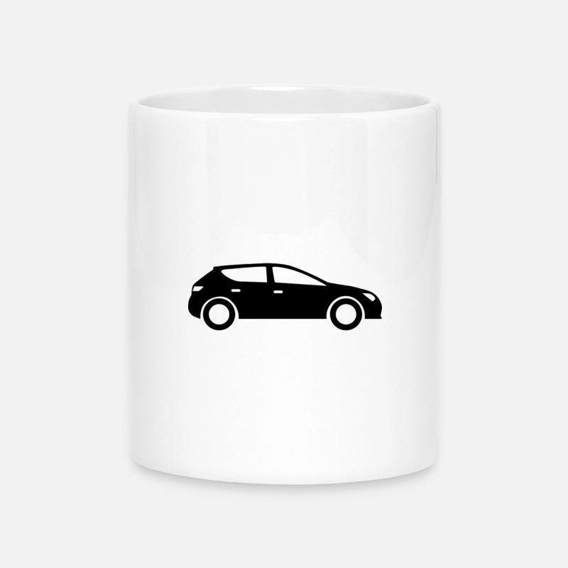Silhouette de voiture - Mug avec anse en forme de cœur - blanc