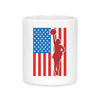 Cheerleading USA Flag - Mug with Heart-Shaped Handle - white - Front