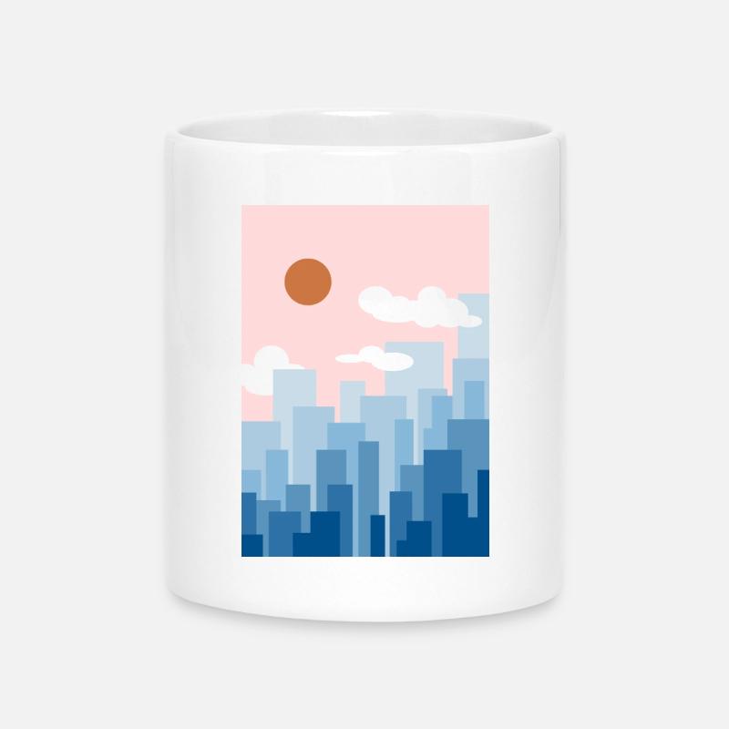 Skyline pink - Mug with Heart-Shaped Handle - white