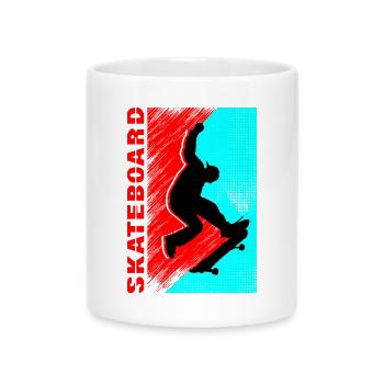 Skateboard Geschenke Skateboardfahrer Outfits - Tasse mit Herzhenkel - Weiß - Vorne