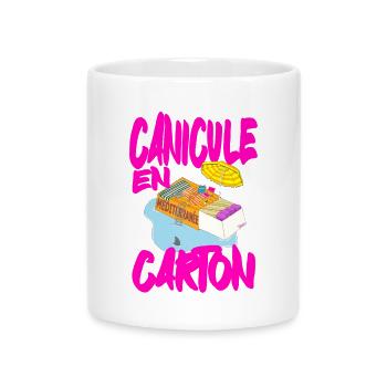 Canicule en Carton , été méditerranéen - Mug avec anse en forme de cœur - blanc - Devant