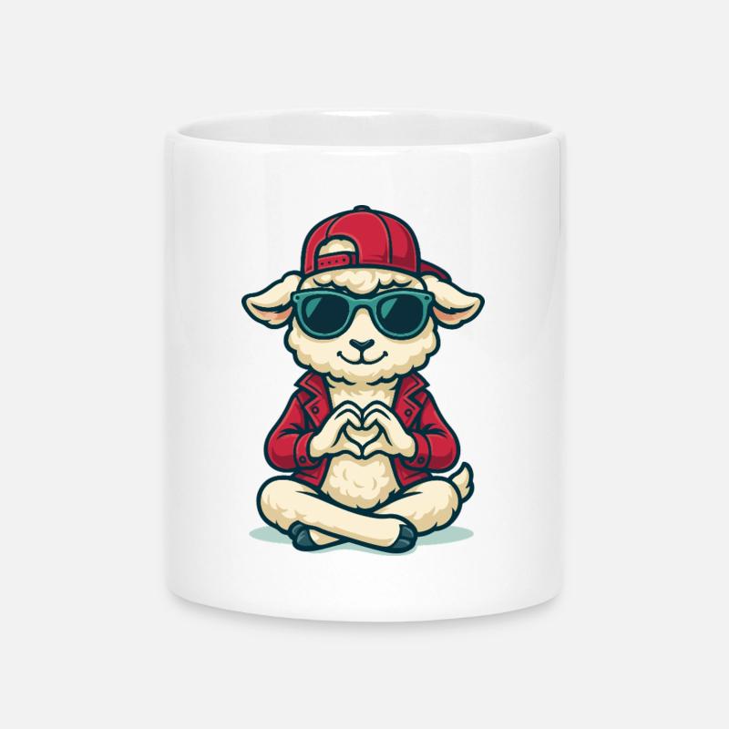 Agneau d’amour - Mug avec anse en forme de cœur - blanc