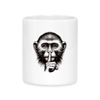 Silent Monkey - Logo - Mug with Heart-Shaped Handle - white - Front