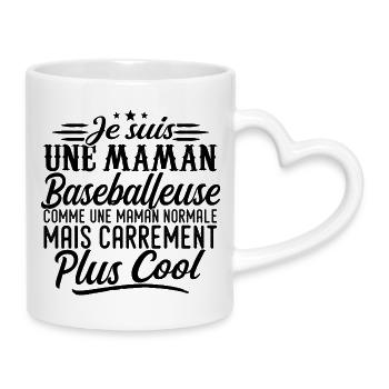 Baseball-Mutter: Normal, aber knallharter - Tasse mit Herzhenkel - Weiß - Rechts