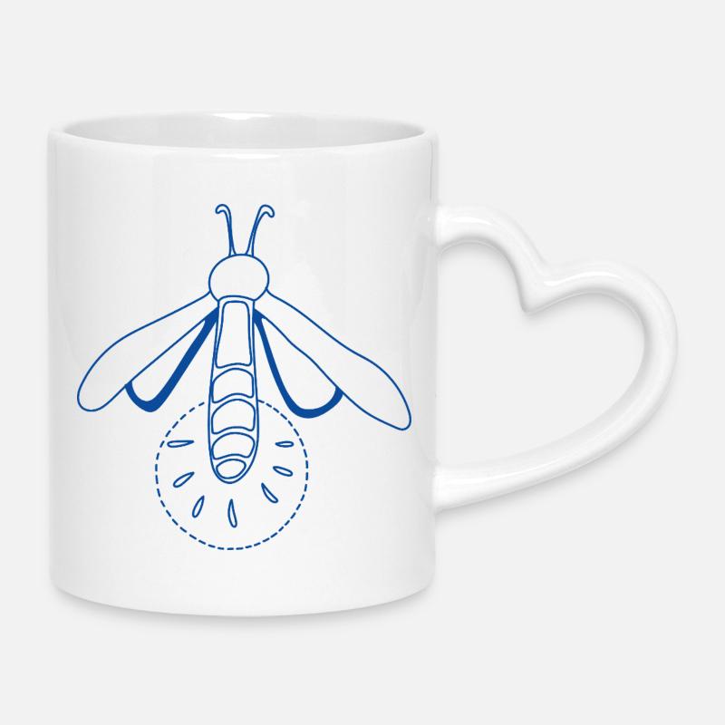 Luciole - Mug avec anse en forme de cœur - blanc