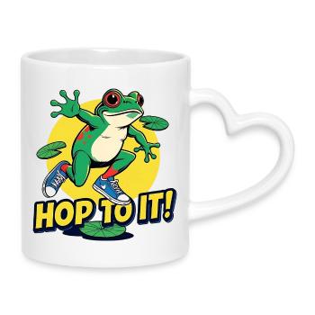 Drôle de grenouille disant motivateur de fitness - Mug avec anse en forme de cœur - blanc - Droite