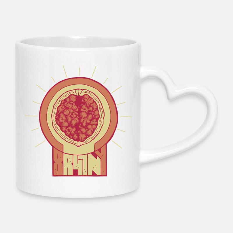 brainy - Mug with Heart-Shaped Handle - white
