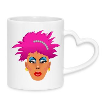 Drag Queen rose - Mug avec anse en forme de cœur - blanc - Droite