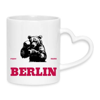 Boxing Club Berlin Bär Berlin  - Tasse mit Herzhenkel - Weiß - Rechts