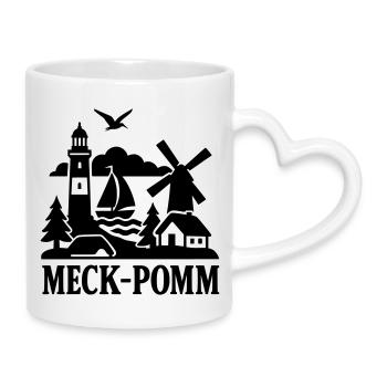 Meckpomm Silhouette - Mug with Heart-Shaped Handle - white - Right