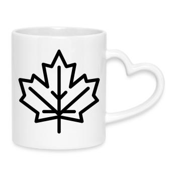 Ahornblatt - Tasse mit Herzhenkel - Weiß - Rechts