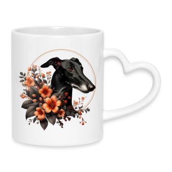 Galgo Blackbeauty No02 - Mug avec anse en forme de cœur - blanc - Droite