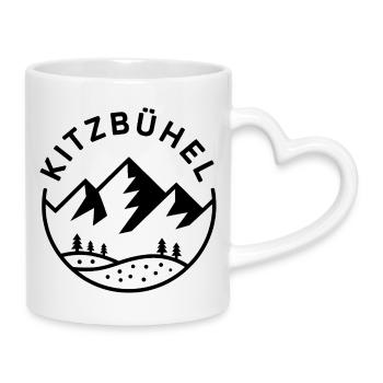 Kitzbühel - Souvenir Design - Tasse mit Herzhenkel - Weiß - Rechts