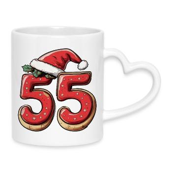 Biscuit de Noël à 55 chiffres - Mug avec anse en forme de cœur - blanc - Droite